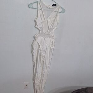 Body By Autty/ White- 1 Piece Pants Jumpsuit- W Sz Small